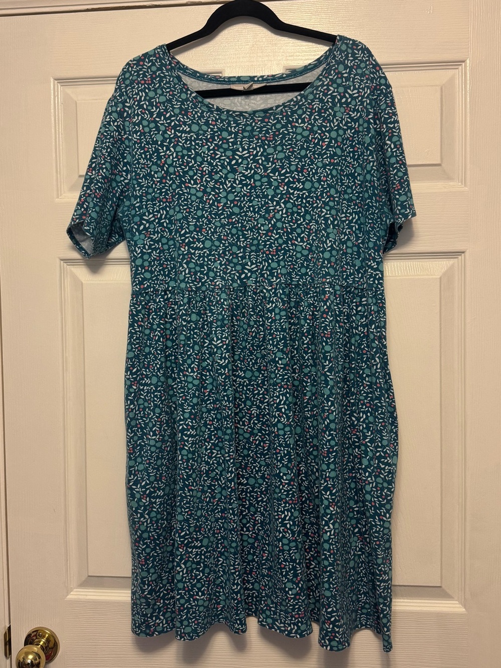 Woman Within Teal Floral Midi Dress